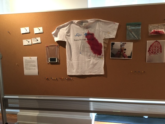 Evidence from the Karabots Interns' Murder at the Mütter event, including a cell phone, fingerprint and footprint samples, and a bloody shirt