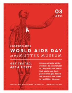 Promotional flyer for World AIDS Day 2016 at the Mütter Museum, December 3, 2016